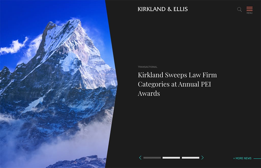 Kirkland & Ellis home page design