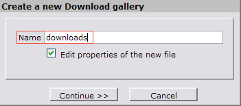 Creating downloads folder